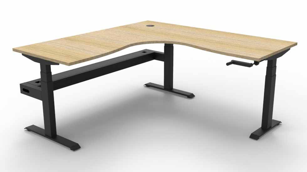 Boost Crank Height Adjustable Corner Desk - 1800x1800 CTNOBS